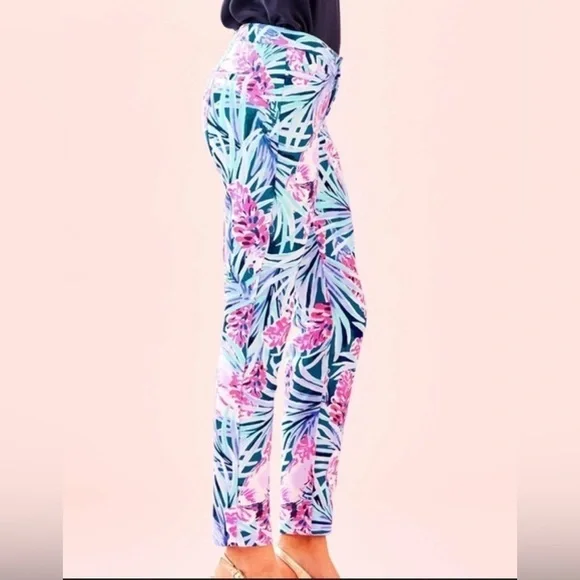 Lilly Pulitzer Mr. Peacock B Tweethearts Kelly Knit Skinny Ankle Pants - Picture 3 of 12